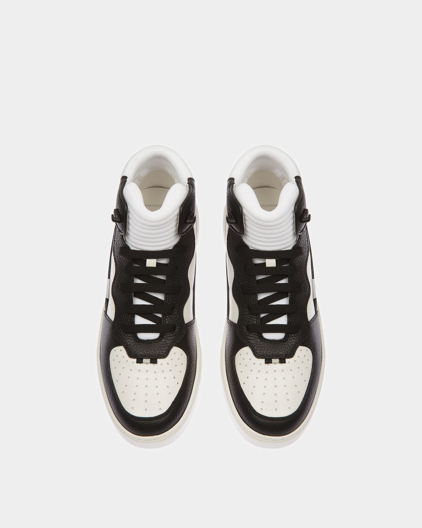 Martyn Leather And Fabric Sneakers In Black And White
