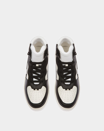 Martyn Leather And Fabric Sneakers In Black And White