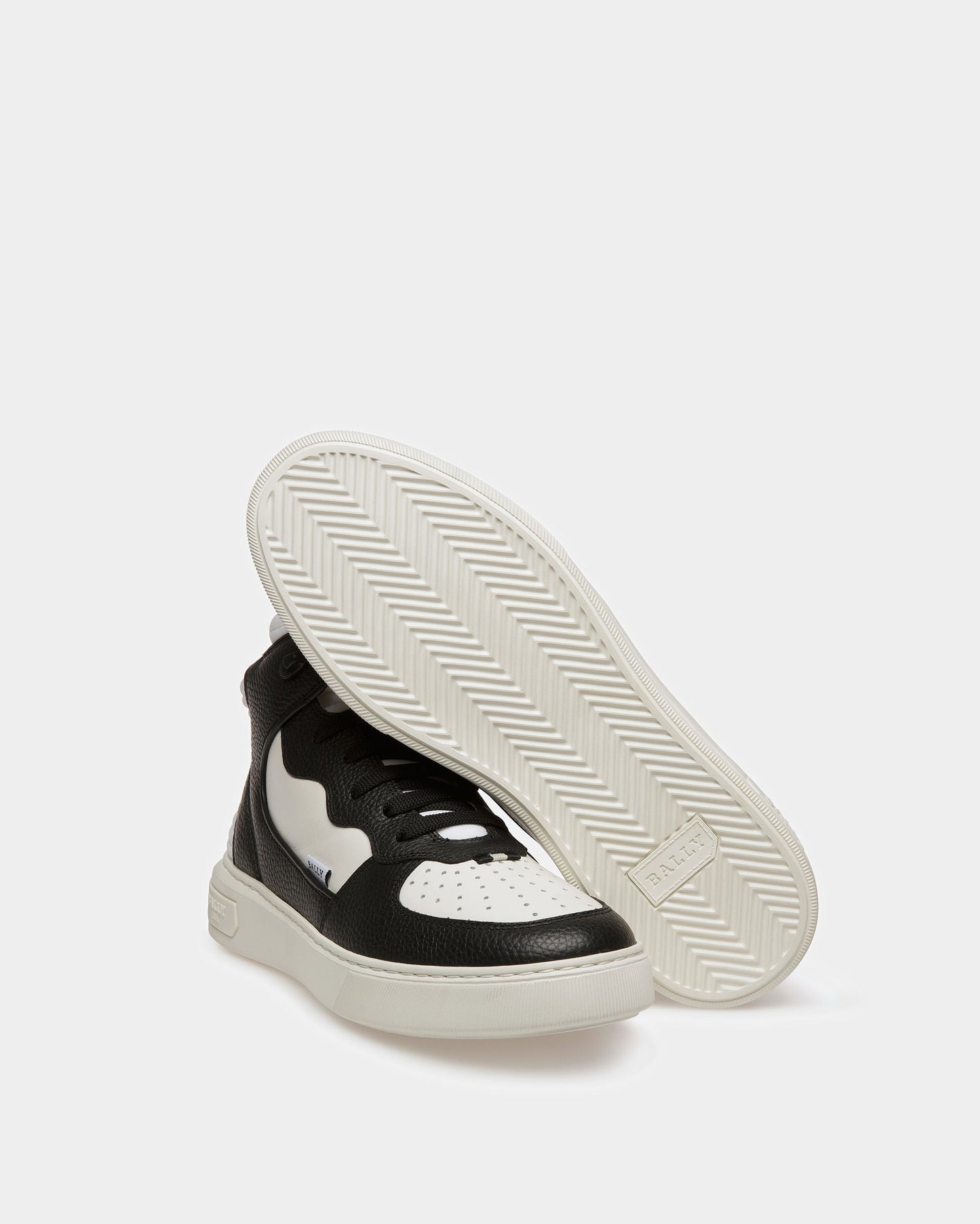 Martyn Leather And Fabric Sneakers In Black And White