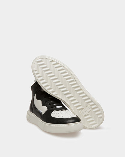 Martyn Leather And Fabric Sneakers In Black And White