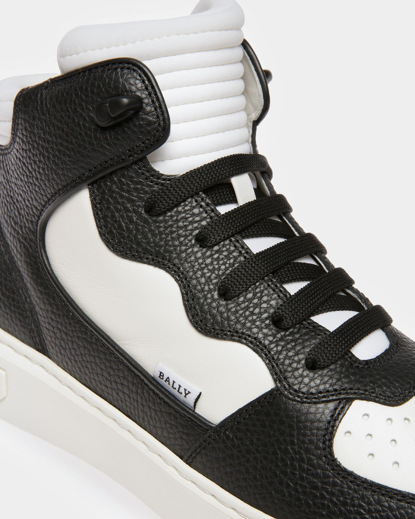 Martyn Leather And Fabric Sneakers In Black And White