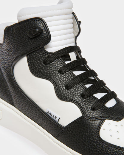 Martyn Leather And Fabric Sneakers In Black And White