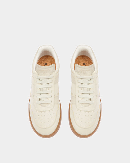Weky Leather Sneakers In Dusty White