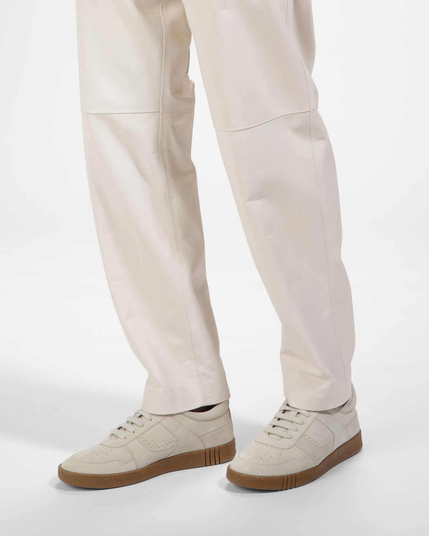 Weky Leather Sneakers In Dusty White