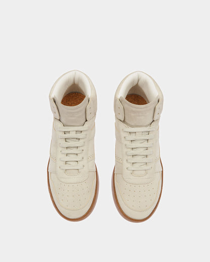 Wiggles Leather Sneakers In Dusty White