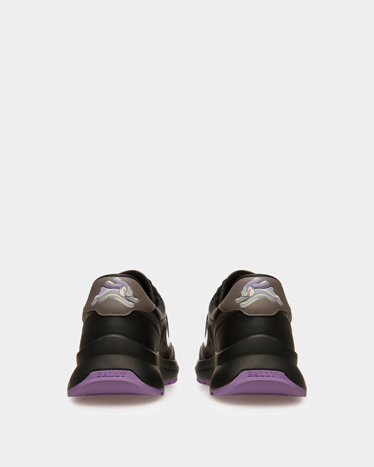 Demmy Leather Sneakers In Black And Dark Mineral