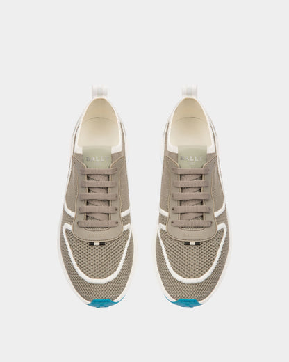 Davyn Mesh And Leather Sneakers In Grey And White