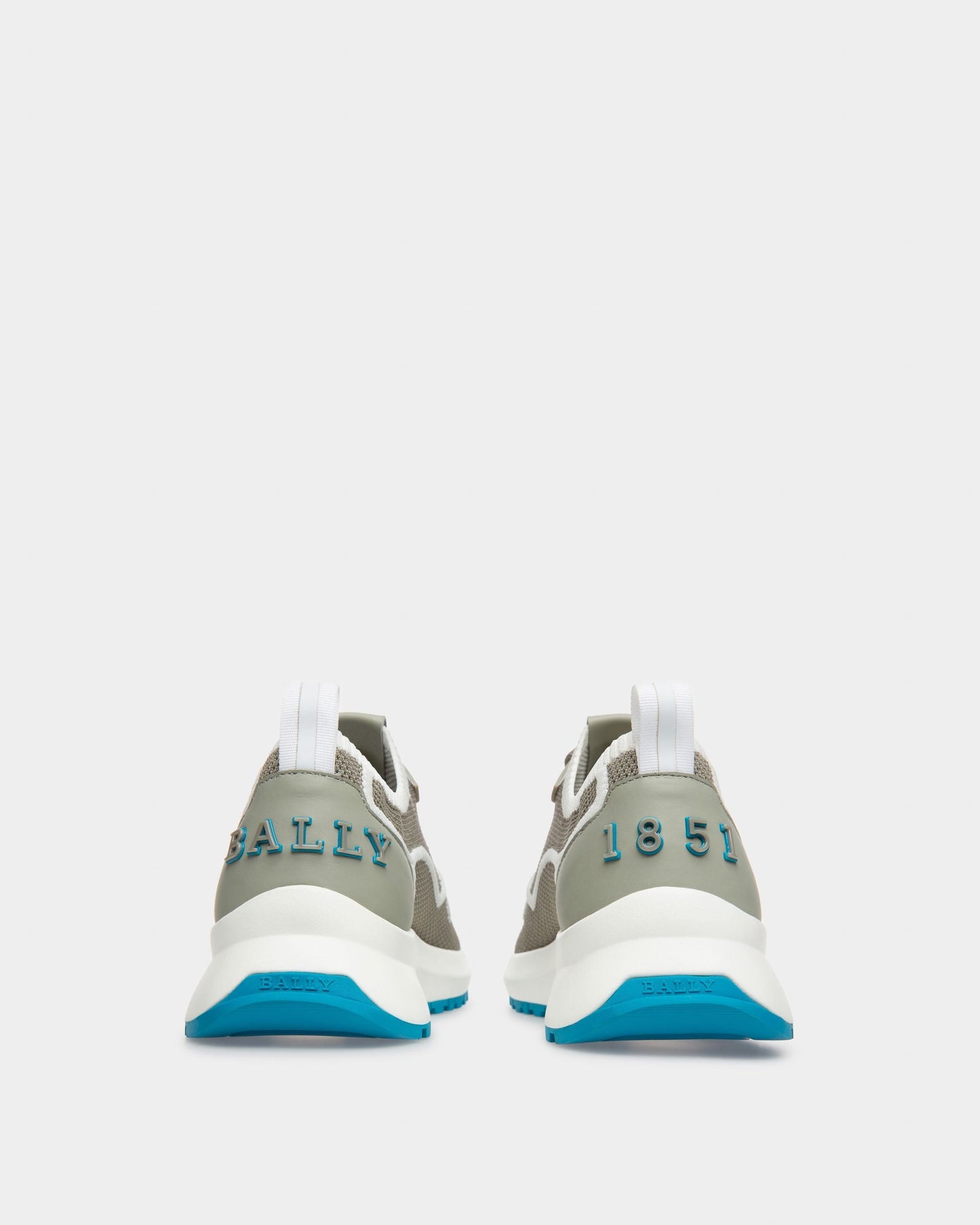 Davyn Mesh And Leather Sneakers In Grey And White