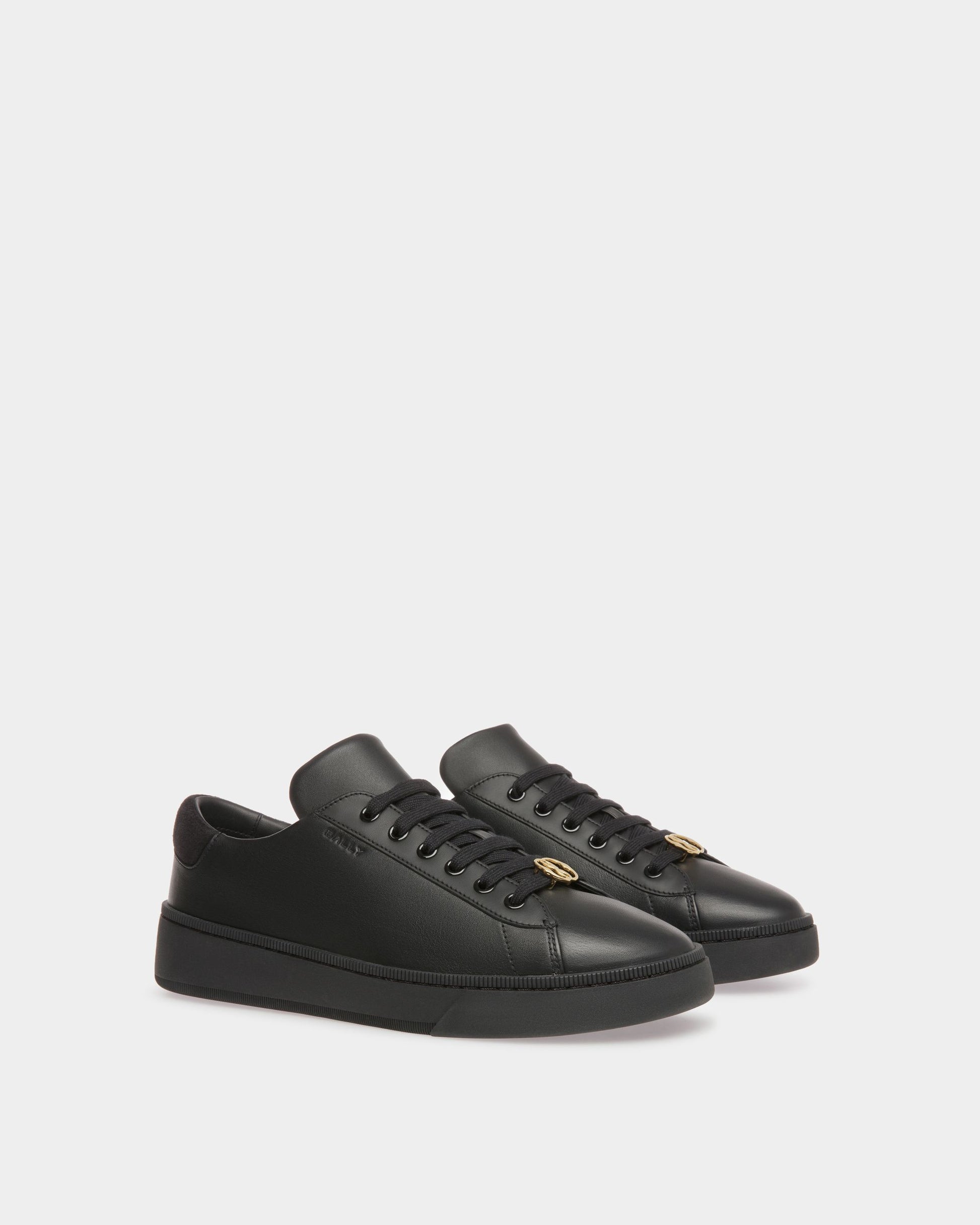 Ryver | Men's Sneakers | Black Leather | Bally | Still Life 3/4 Front
