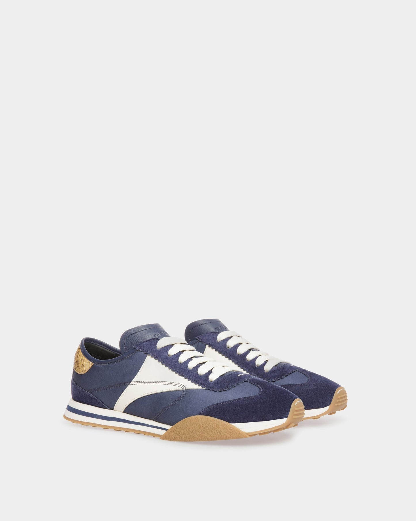 Sussex Sneakers In Marine And Bone Leather And Fabric
