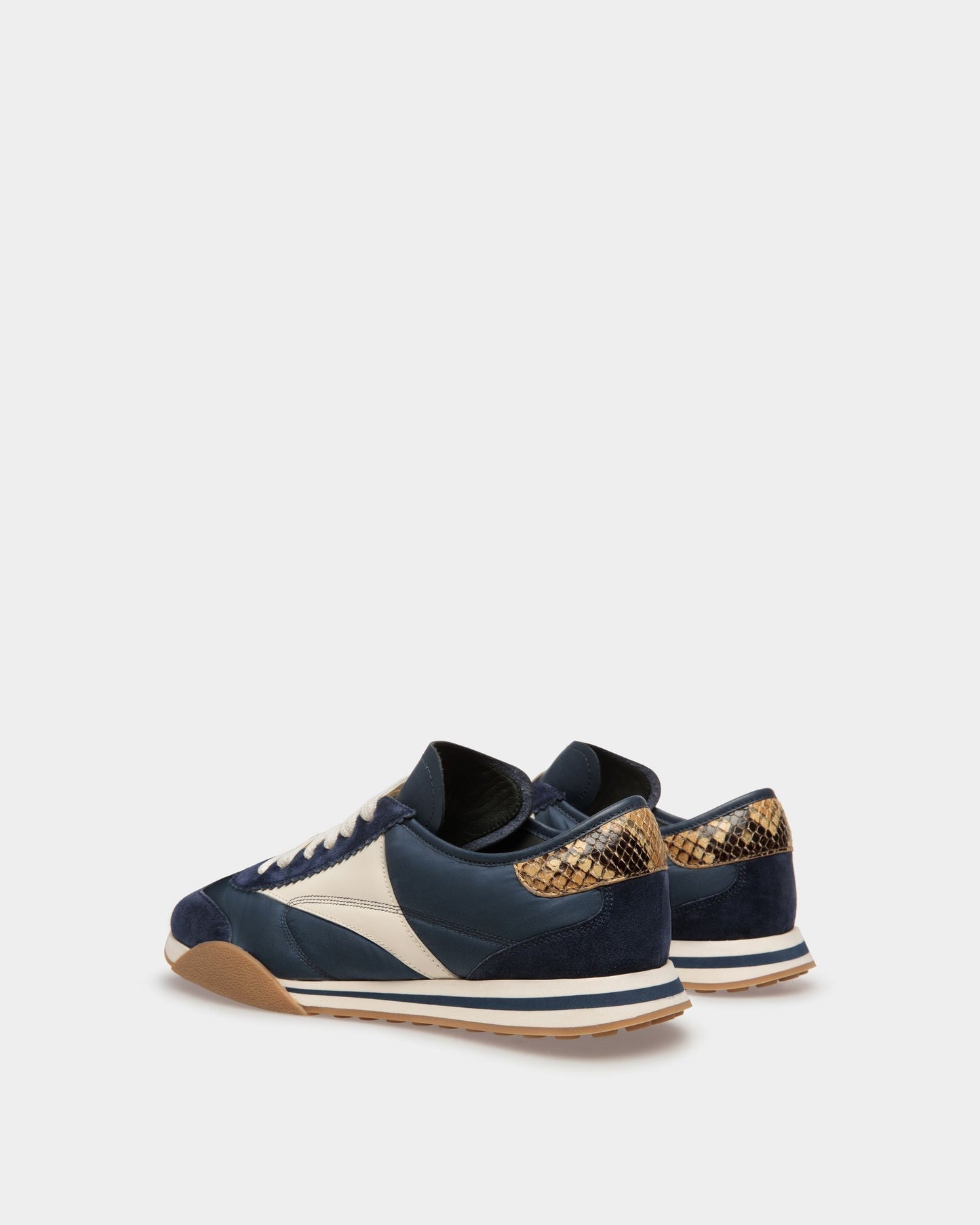 Sussex Sneakers In Marine And Bone Leather And Fabric