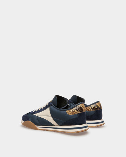 Sussex Sneakers In Marine And Bone Leather And Fabric