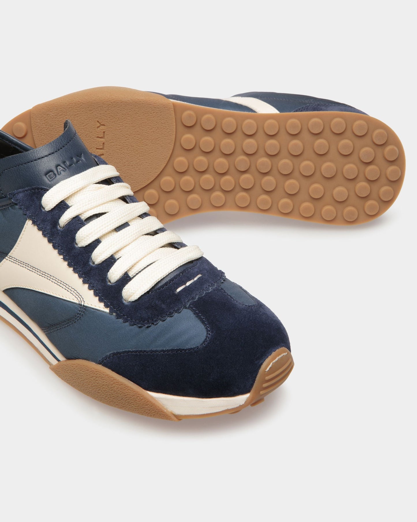Sussex Sneakers In Marine And Bone Leather And Fabric