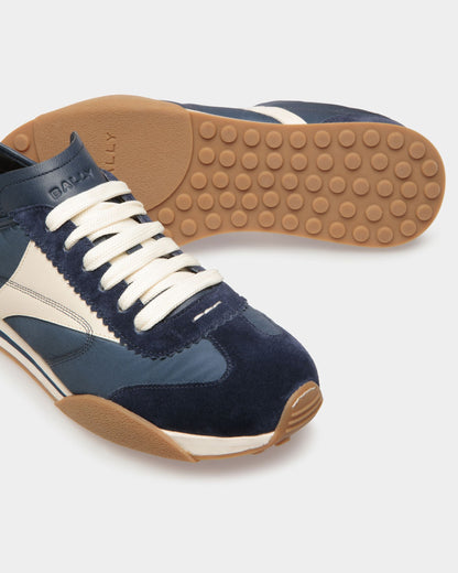 Sussex Sneakers In Marine And Bone Leather And Fabric