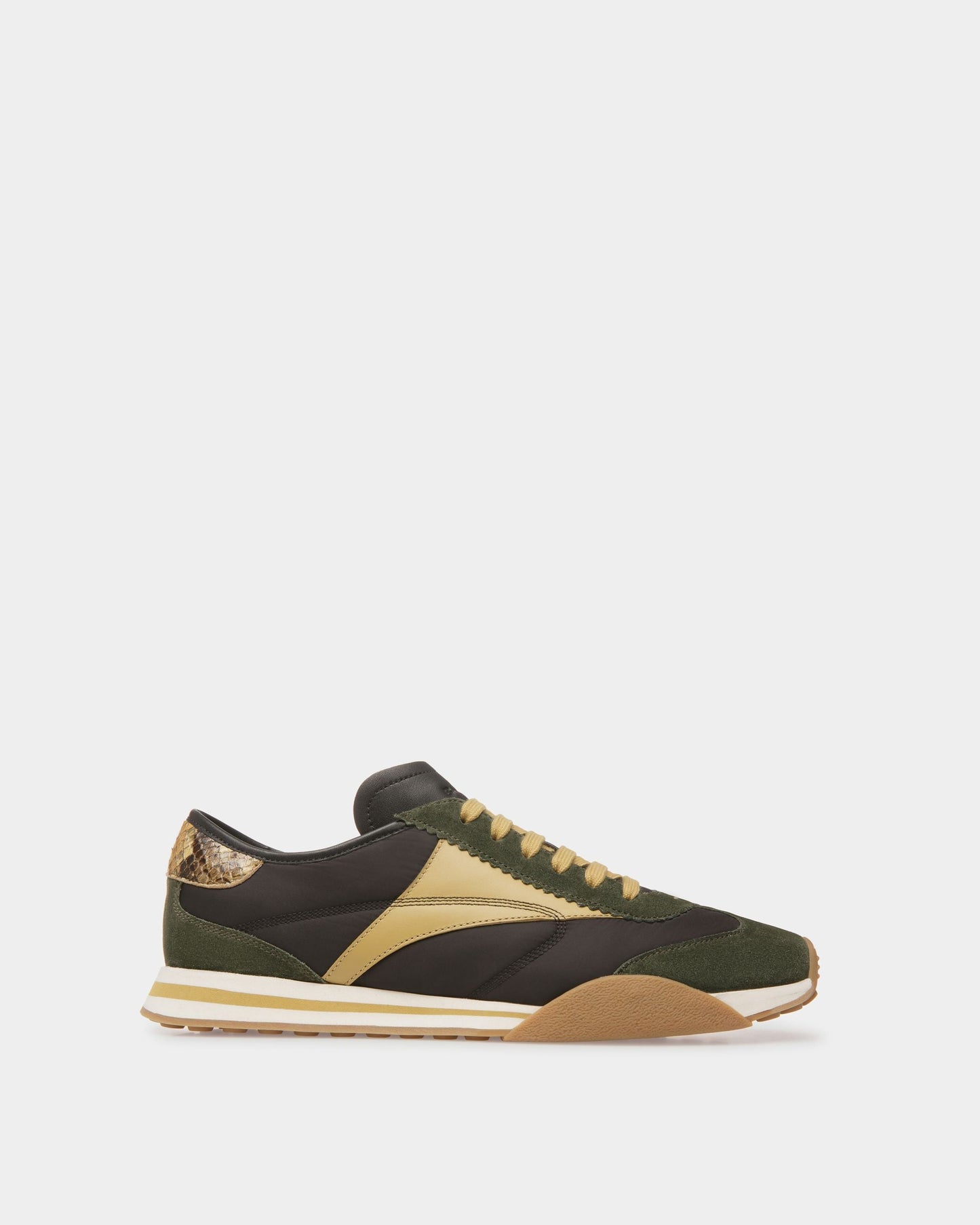 Sussex Sneakers In Green And Black Leather And Fabric