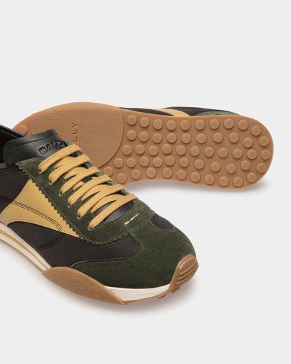 Sussex Sneakers In Green And Black Leather And Fabric