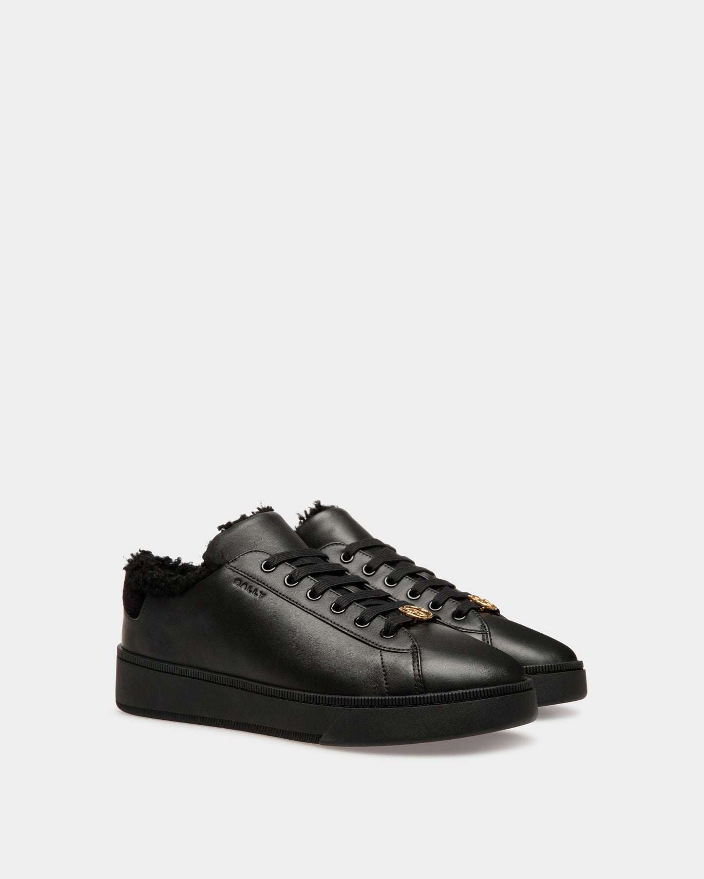 Ryver | Men's Sneakers | Black Leather | Bally | Still Life 3/4 Front