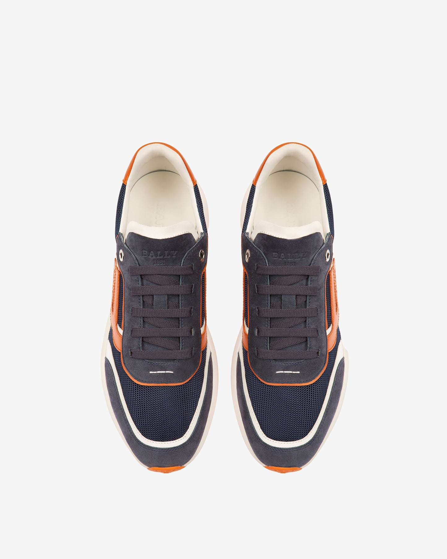 Demmy Mesh & Leather Sneakers In Navy & White
