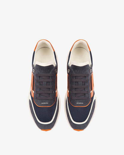 Demmy Mesh & Leather Sneakers In Navy & White