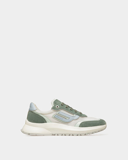 Demmy-T Leather And Fabric Sneakers In Sage