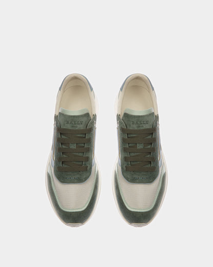 Demmy-T Leather And Fabric Sneakers In Sage