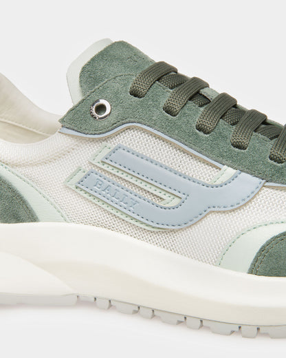 Demmy-T Leather And Fabric Sneakers In Sage