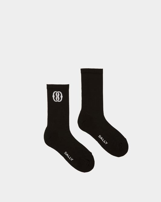 Emblem Socks In Black Cotton