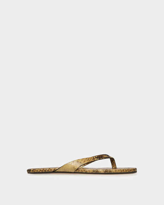 San Fernando Thong Sandals In Python Print