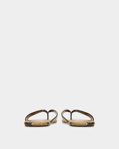 San Fernando Thong Sandals In Python Print