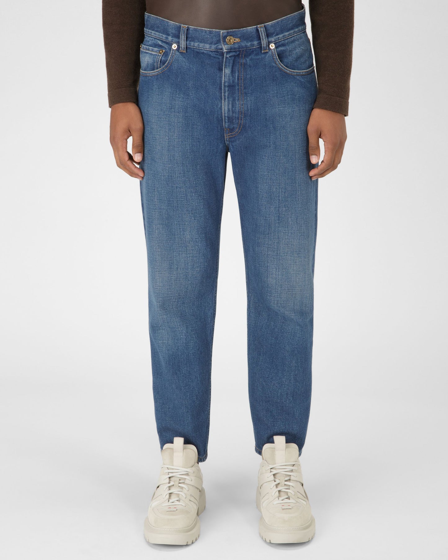 Cotton Trousers In Blue