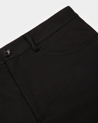 Cotton Mix Trousers In Black