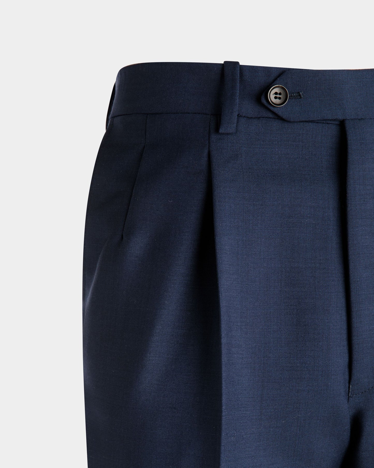 Wool Mix Straight Pants In Navy
