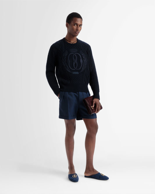 Bermuda Shorts In Navy Wool