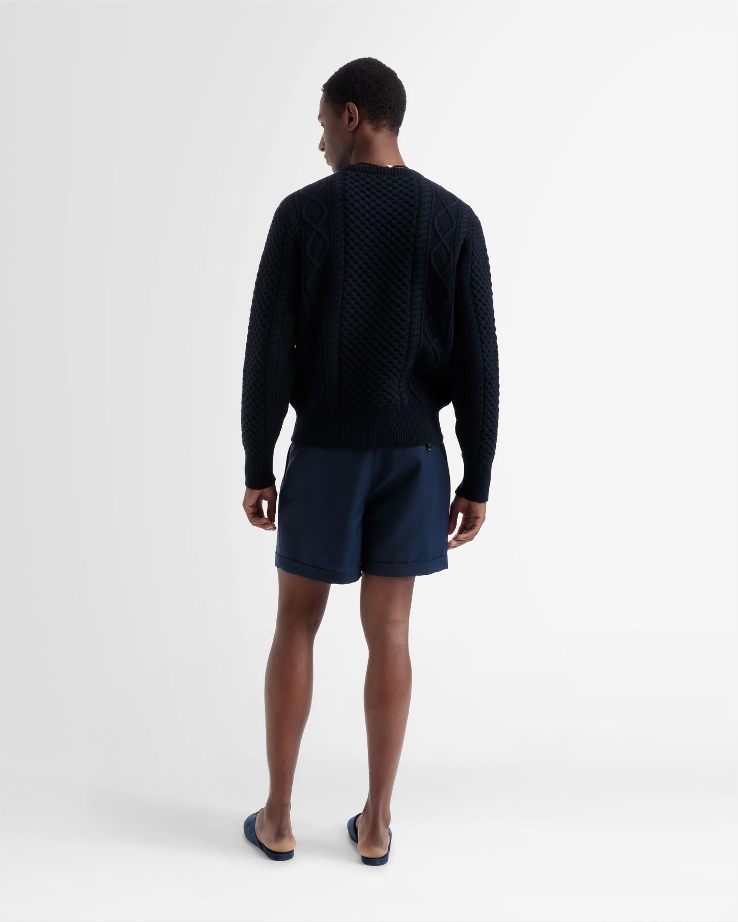 Bermuda Shorts In Navy Wool