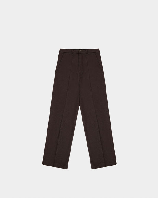 Wool Trousers In Ebony Brown