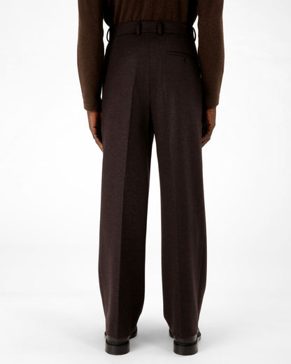 Wool Trousers In Ebony Brown