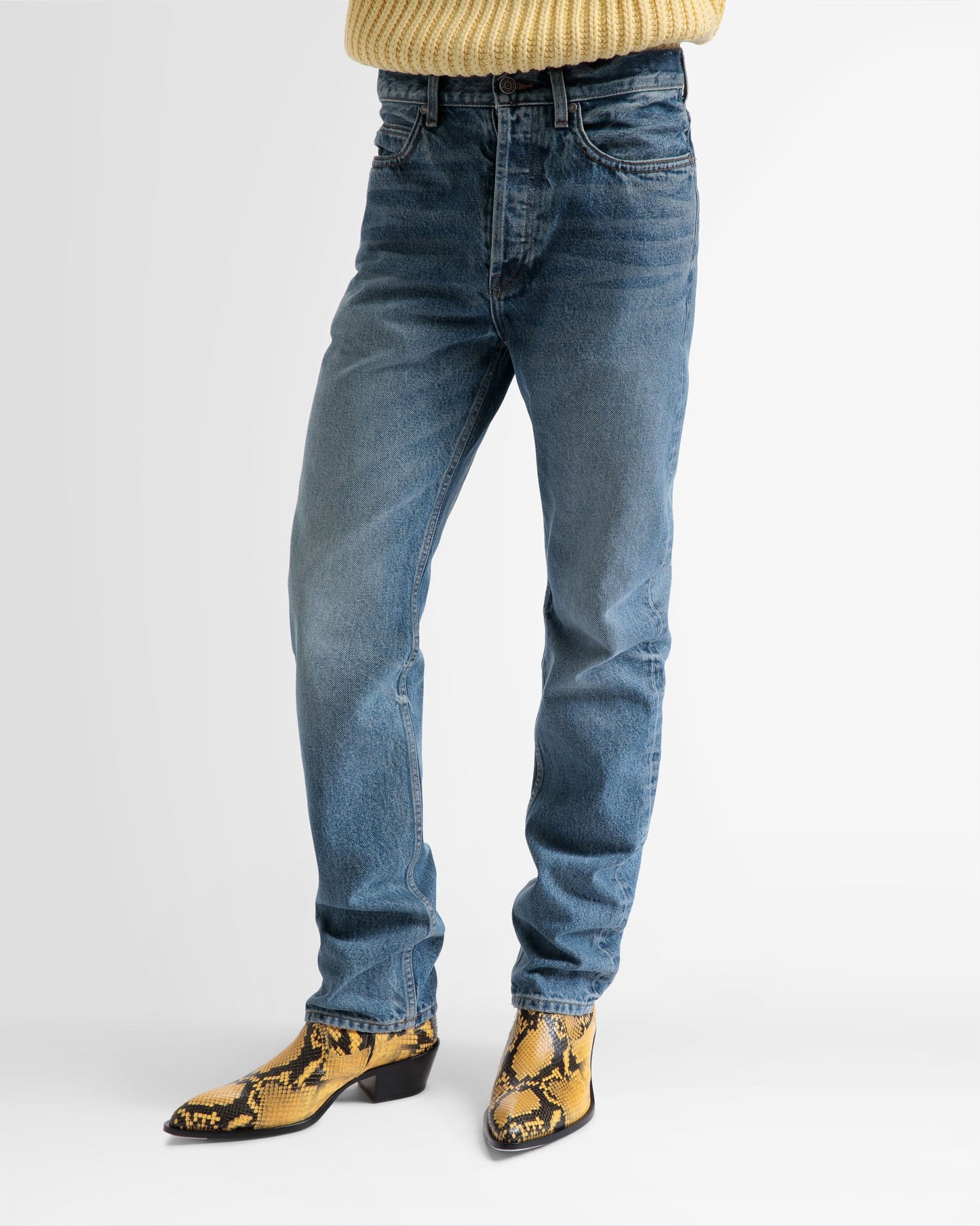 Straight Pants In Blue Denim