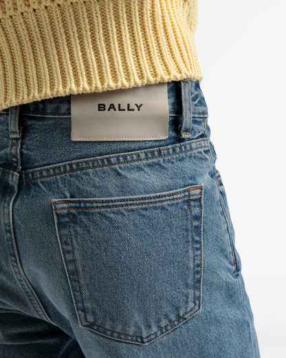 Straight Pants In Blue Denim