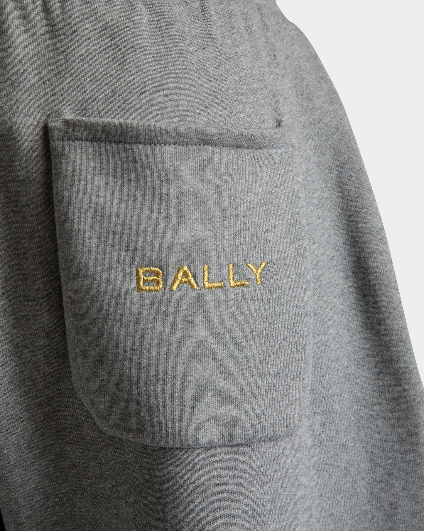 Drawstring Sweatpants | Men's Sweatpants | Gray Melange Cotton | Bally | On Model Detail