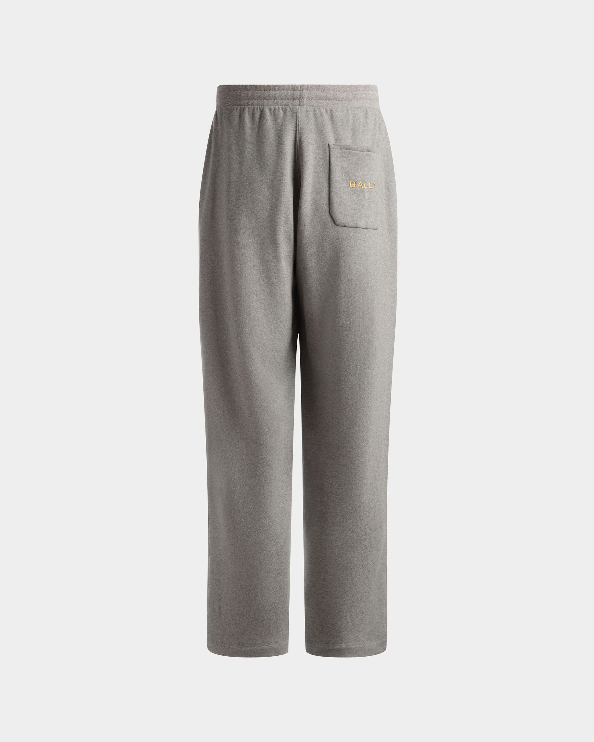 Drawstring Sweatpants | Men's Sweatpants | Gray Melange Cotton | Bally | Still Life Back