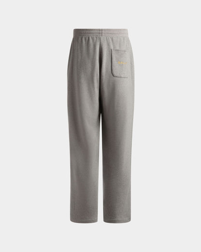 Drawstring Sweatpants | Men's Sweatpants | Gray Melange Cotton | Bally | Still Life Back