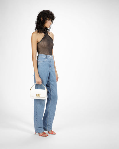 Brodye Leather Crossbody Bag In Bone