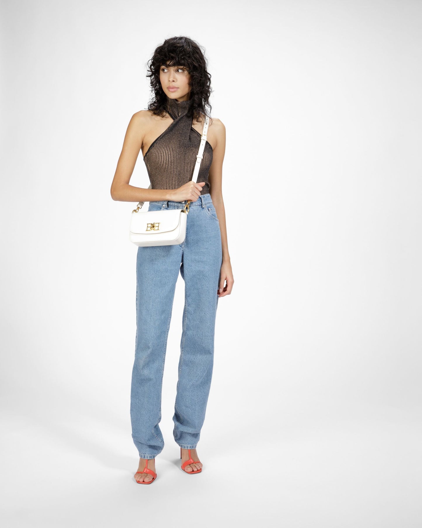 Brodye Leather Crossbody Bag In Bone