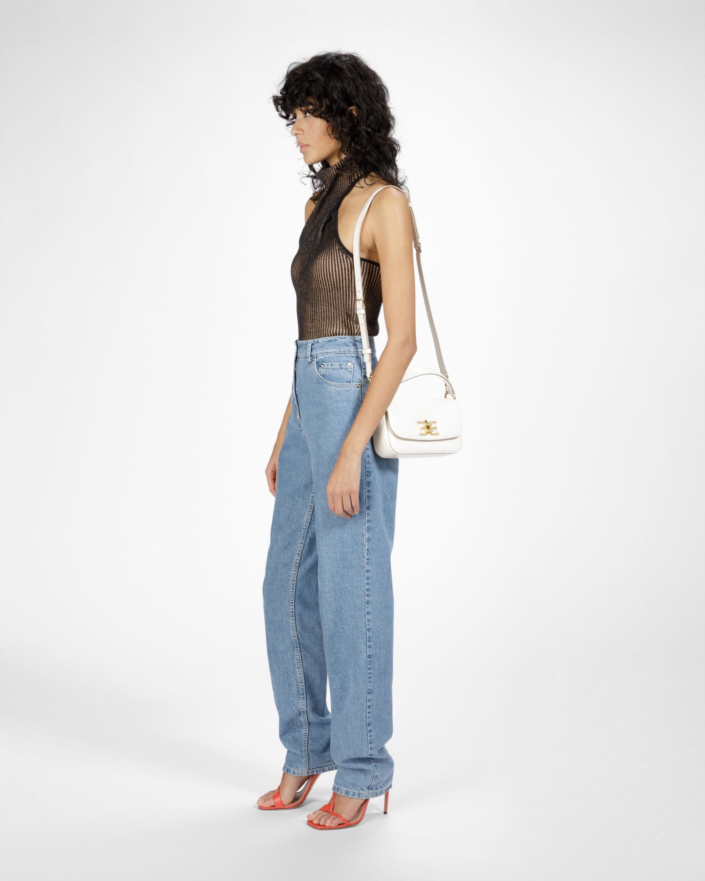 Brodye Leather Crossbody Bag In Bone