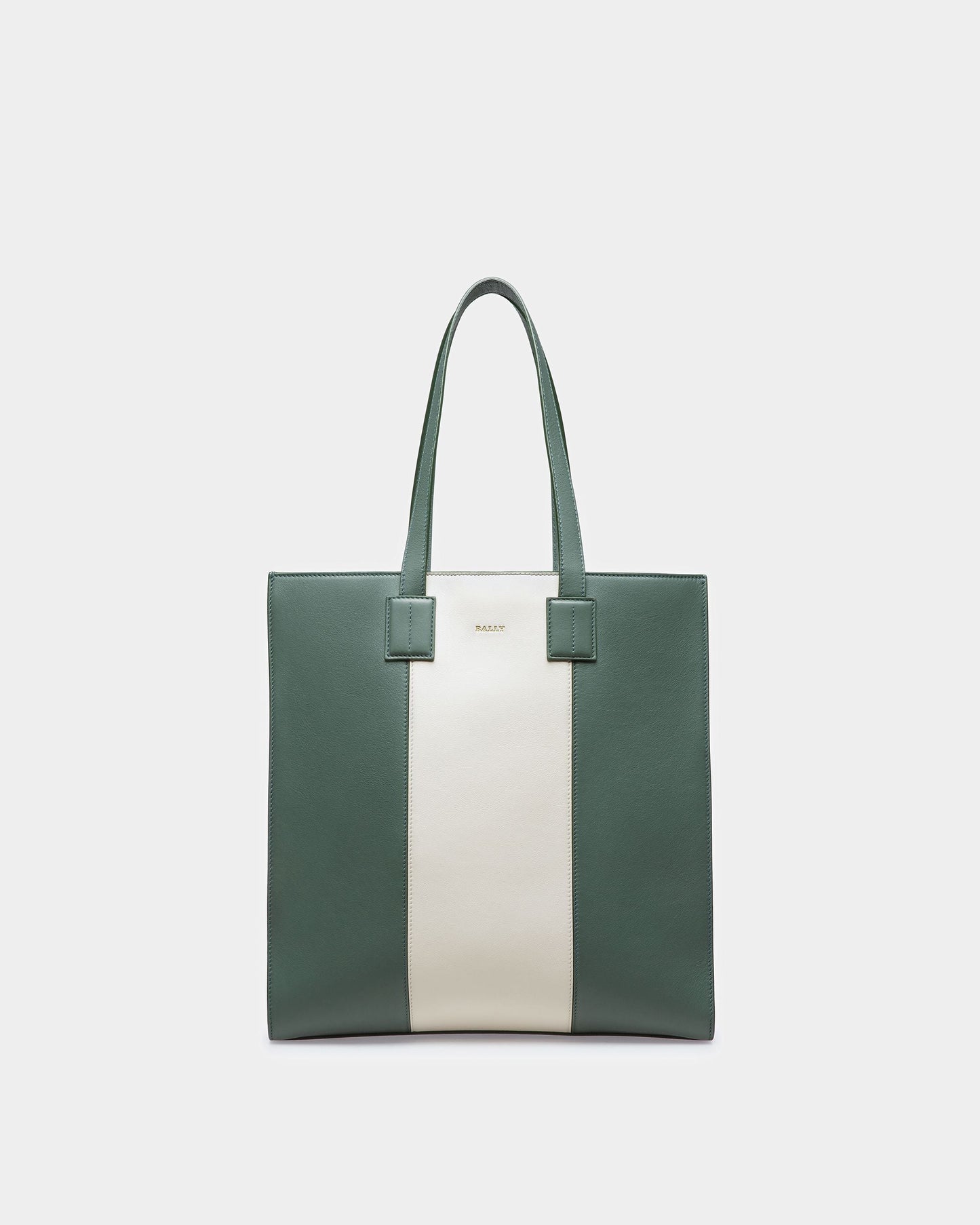 Crystalia Leather Tote In Sage And Bone