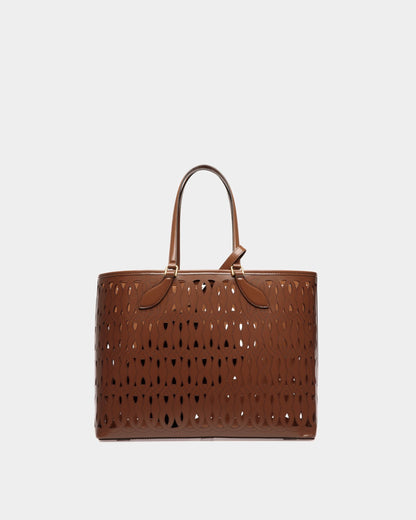 Lago Tote Bag In Brown Leather