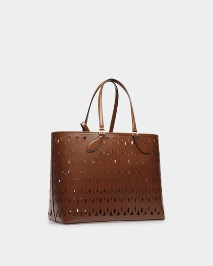 Lago Tote Bag In Brown Leather