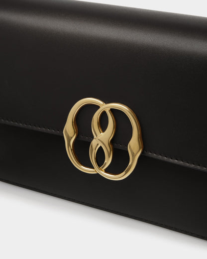 Emblem Folio | Women's Shoulder Bag | Black Leather | Bally | Still Life Detail
