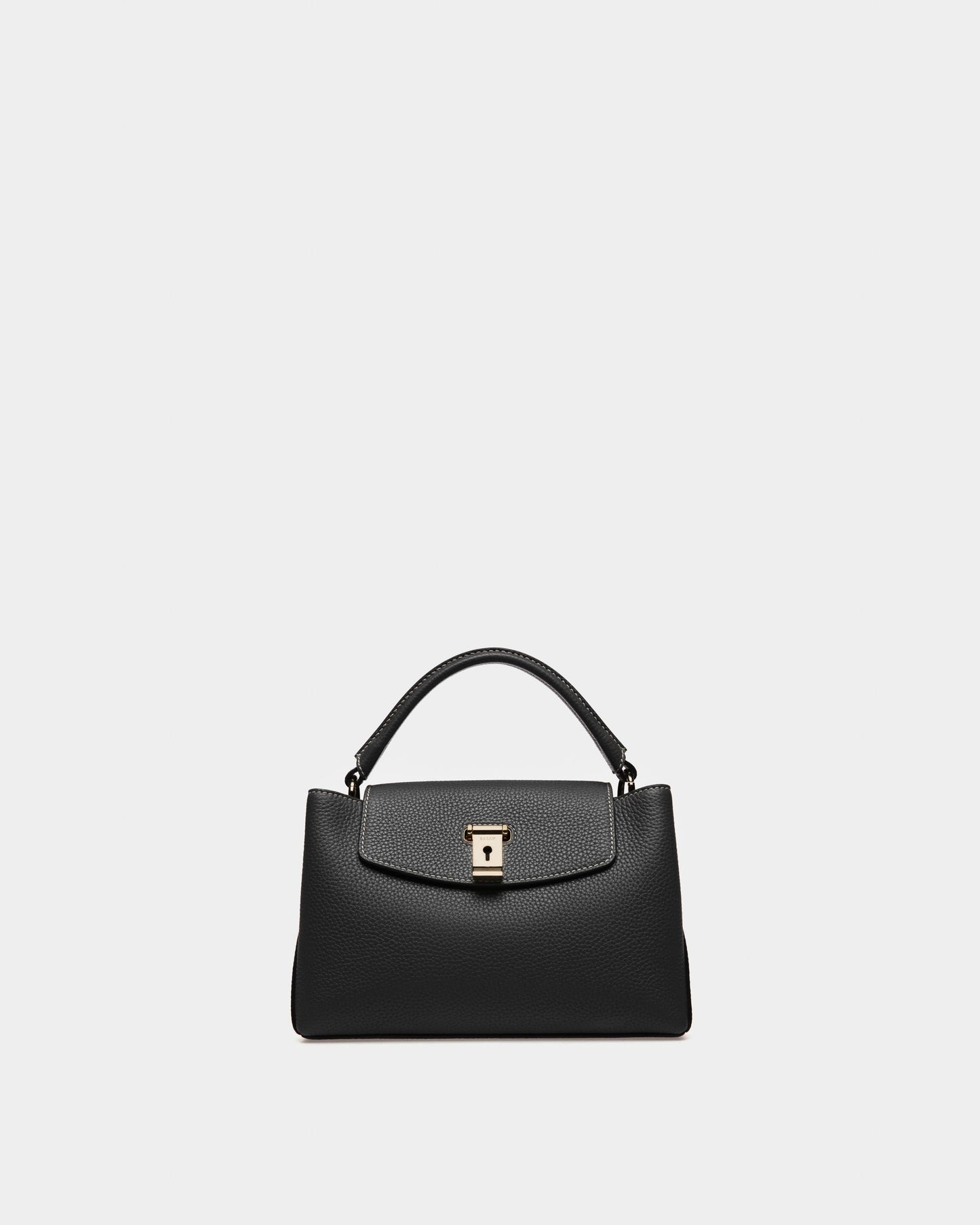 Layka Leather Top Handle Bag In Black