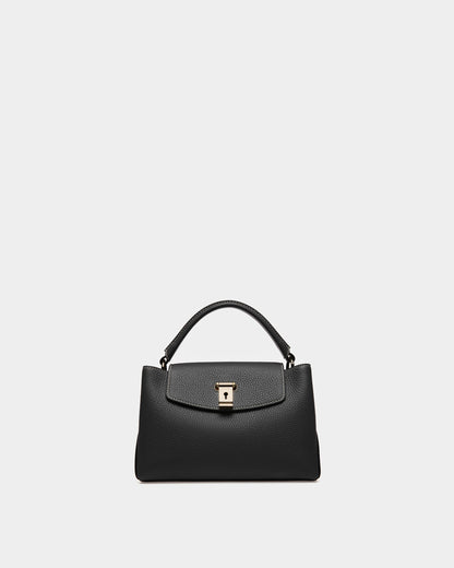 Layka Leather Top Handle Bag In Black
